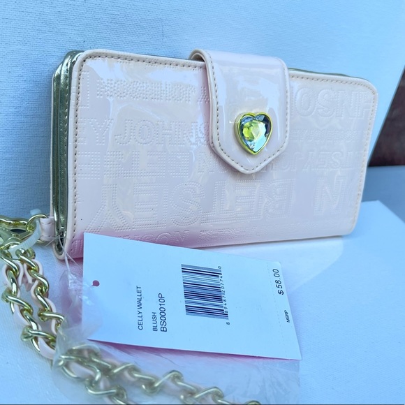 Betsey Johnson Wallet Wristlet Celly Blush Pink - Picture 10 of 11